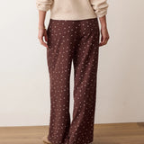 Lucy Drawstring Pant (Chocolate Polka Dot)