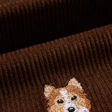 Lobo Embroidery Corduroy (Brown)
