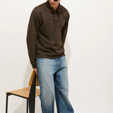 Garment Dyed Rugby Shirt (Dark Chocolate)