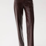 Cassie Super High Rise Straight (Burgundy Crocodile)