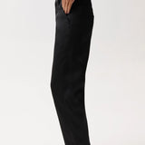 Beau Sateen Seamed Crescent Leg (Black Sateen)