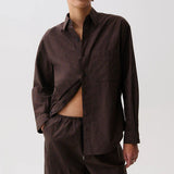 Mila Long Sleeve Button Down Wrap Top (Hot Toddy)