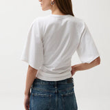 Veronica Kimono Sleeve Fitted Tee (White)