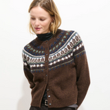 Charlotte Fairisle Sweater in Wool (Chestnut)