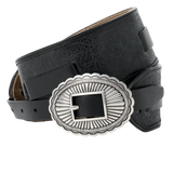 The Tooled Waist Belt (Black w/ Silver)