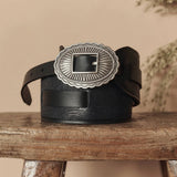 The Tooled Waist Belt (Black w/ Silver)
