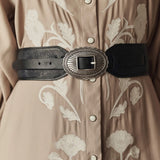 The Tooled Waist Belt (Black w/ Silver)