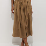 Charlie Skirt in Superfine Poplin (Field Khaki)