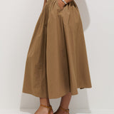 Charlie Skirt in Superfine Poplin (Field Khaki)
