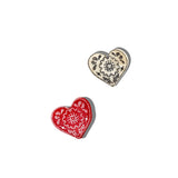 Mini Paisley Heart Claw Hair Clip (Black/White)