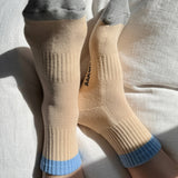 Color Block Girlfriend Socks (Yellow/Blue)