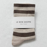 Wide Wally Socks (Wide Charcoal/Stripe)
