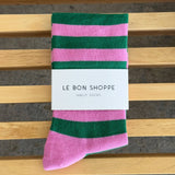 Wide Wally Socks (Wide Charcoal/Stripe)