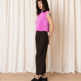 High Neck Pleated Tank (Pink)