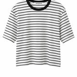 Atlas Stripe Heavy Jersey Crewneck (White/Black)