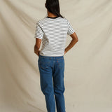 Atlas Stripe Heavy Jersey Crewneck (White/Black)