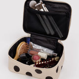 Small Cosmetic Case (Cream and Black Polka Dots)