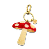 Hand-painted Mushroom Bag Charm + Keychain | Eco-Friendly: Red