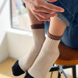 Color Block Girlfriend Socks (Black Coffee)