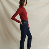 Cindy Recycled Cotton Turtleneck (Ruby Red)