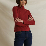 Cindy Recycled Cotton Turtleneck (Ruby Red)