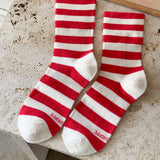 Wide Wally Socks (Wide Charcoal/Stripe)