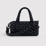 Small Nylon Duffle Bag (Black & Sky Blue Micro Dot)