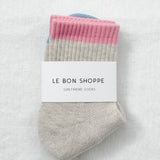 Color Block Girlfriend Socks (Grey Pink)
