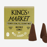 Kings Market Incense Cones (Flowers, Coconut & Fig | 20-Pack)