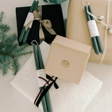 100% Beeswax Dipped Taper Candles | All Natural, Handmade (Forest Green / Standard 10" Long)