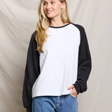 Jacky Cotton Jersey Baseball Tee (Vintage Black / White)