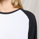 Jacky Cotton Jersey Baseball Tee (Vintage Black / White)
