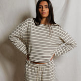 Keri Loop Terry Stripe (Natural Chocolate Stripe)