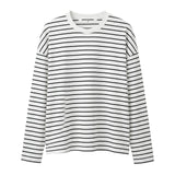 Mariana Drop Shoulder L/S (White/Black Stripe)