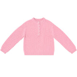 Merino Crew Neck Cardigan (Pink)
