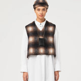 G.o.D. Vee Vest Felted Check (Sepia/Cream)