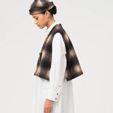 G.o.D. Vee Vest Felted Check (Sepia/Cream)